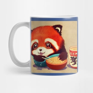 Kawaii Red Panda Eating Ramen Mug